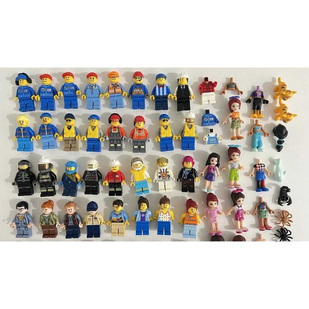 Authentic Lego Mini Figures/ Dolls Mix Lot  & Parts (60+ Mini Figures/ Dolls)